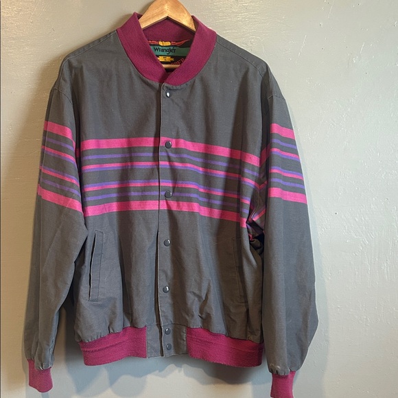 Wrangler Other - Vintage Wrangler Charcoal and Magenta Men's Brushpopper  Jacket